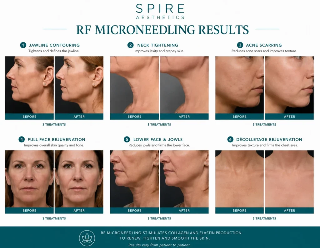RF Microneedling Skin tightening Spring Bank results
